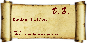 Ducker Balázs névjegykártya
