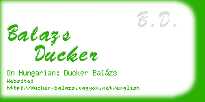 balazs ducker business card